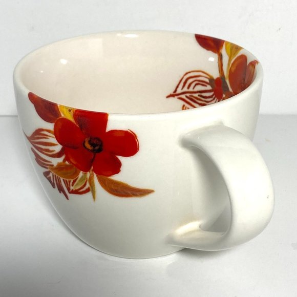 STARBUCKS Red Poppy Flowers Floral 2008 Coffee Tea Cup Mug Orange 12 oz - Picture 4 of 8